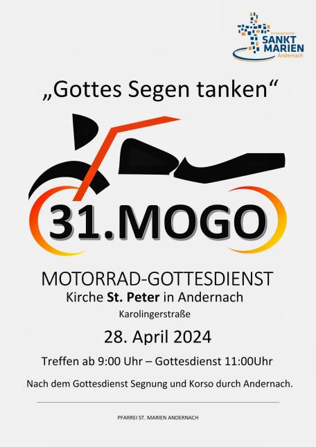 Plakat zum Motorradgottesdienst am 28.04.2024