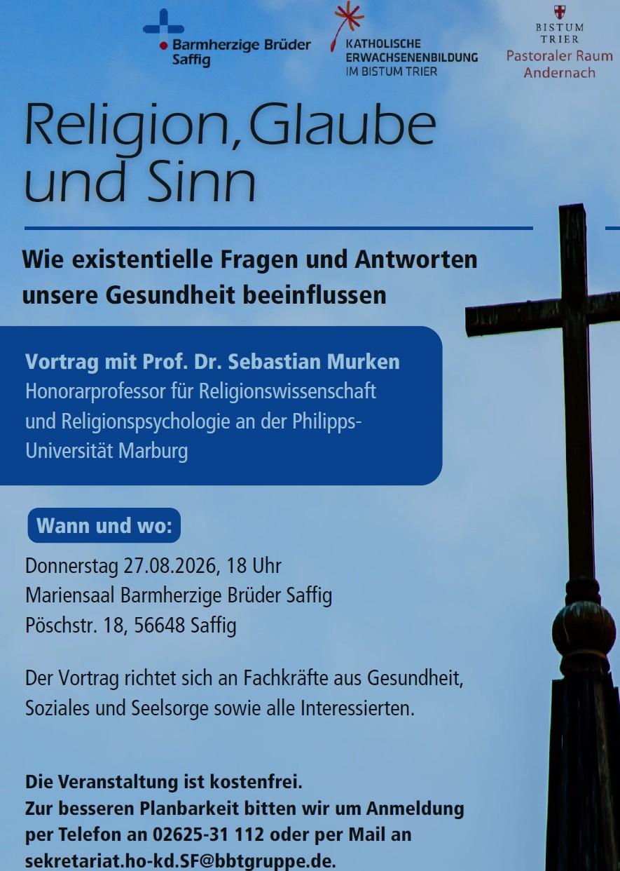 Vortrag Religion, Glaube und Sinn am 29.06.2026