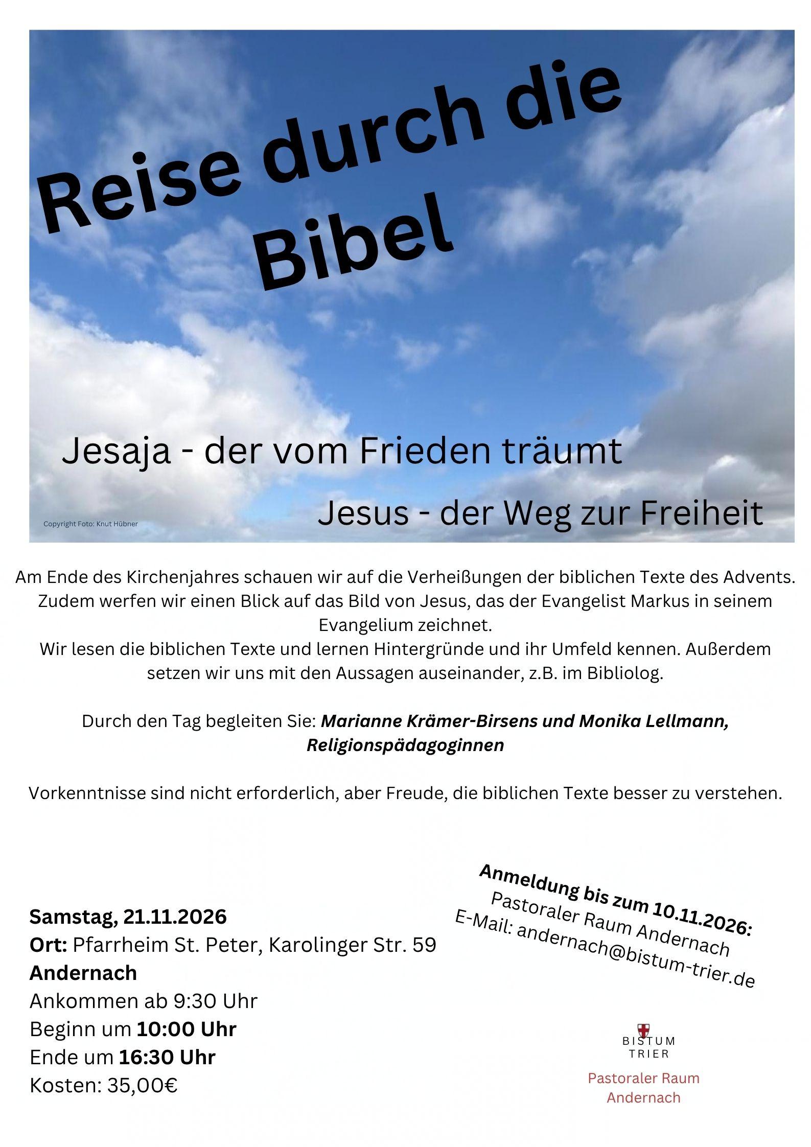 2026-11-21 Reise durch die Bibel Plakat zur Veranstaltung Reise durch die Bibel