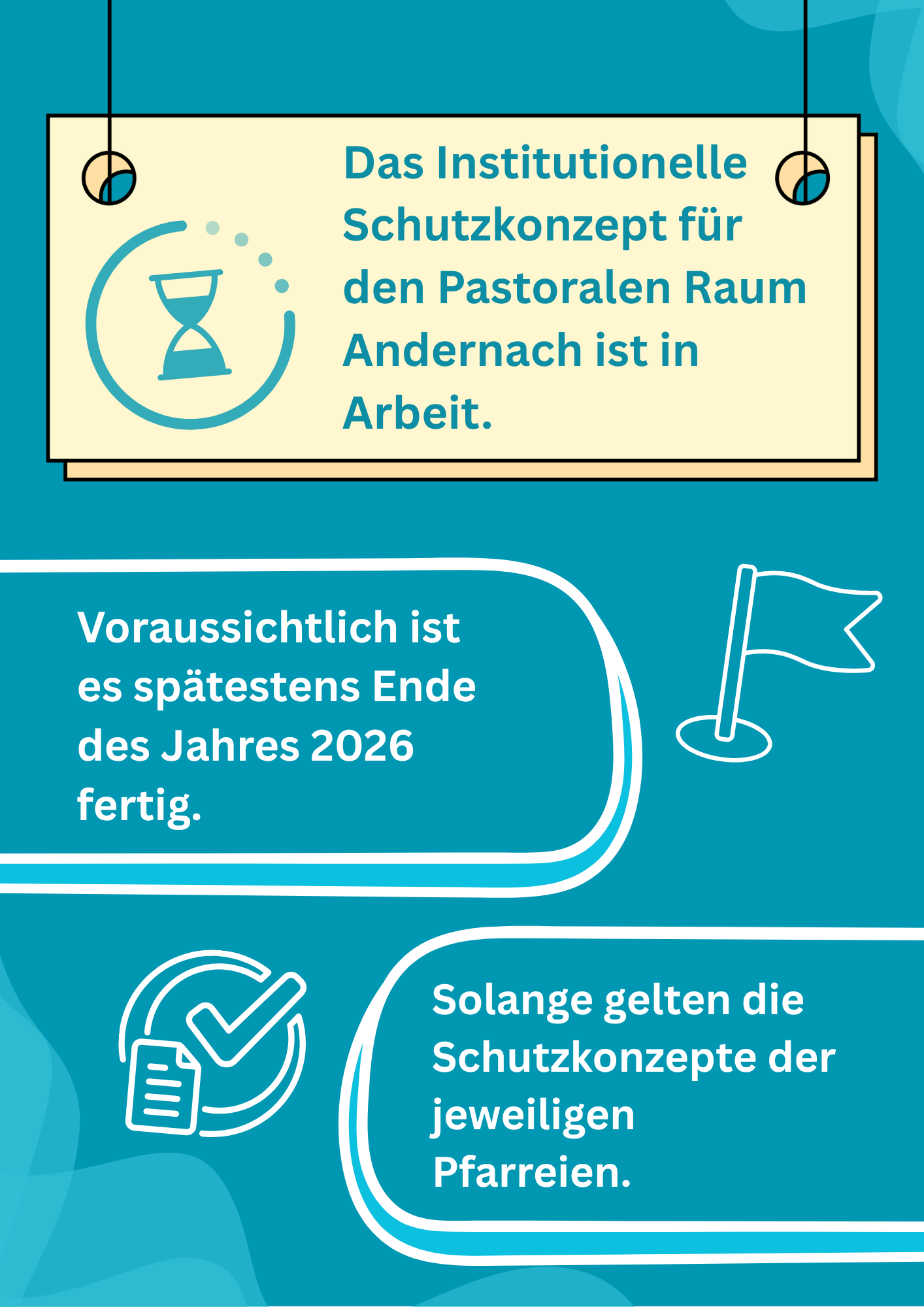 Hinweisplakat das Schutzkonzept ist in Arbeit