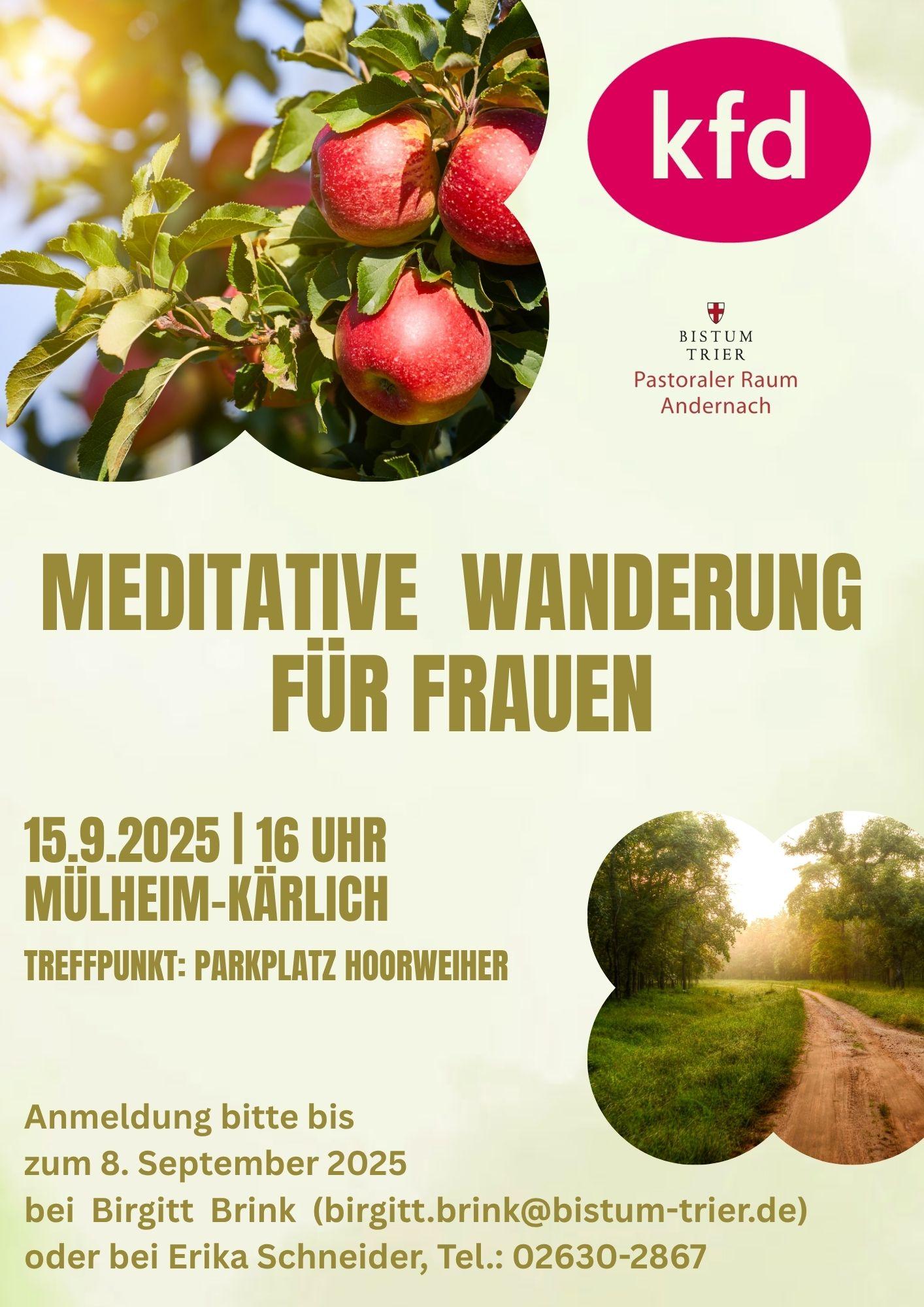 Plakat zur Meditativen Wanderung am 15.09.2025