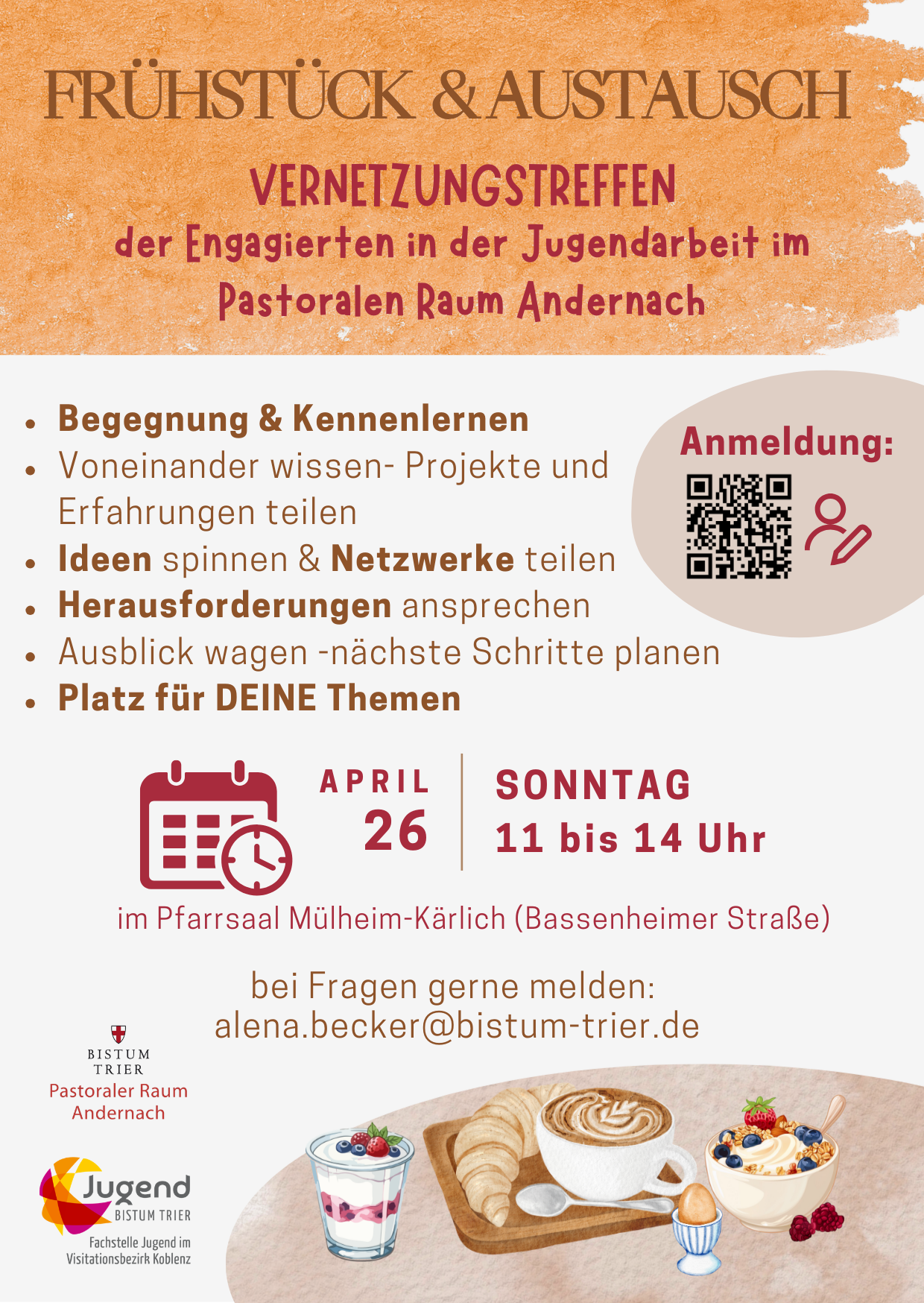 Plakat zum Vernetzungsbrunch Jugendpastoral