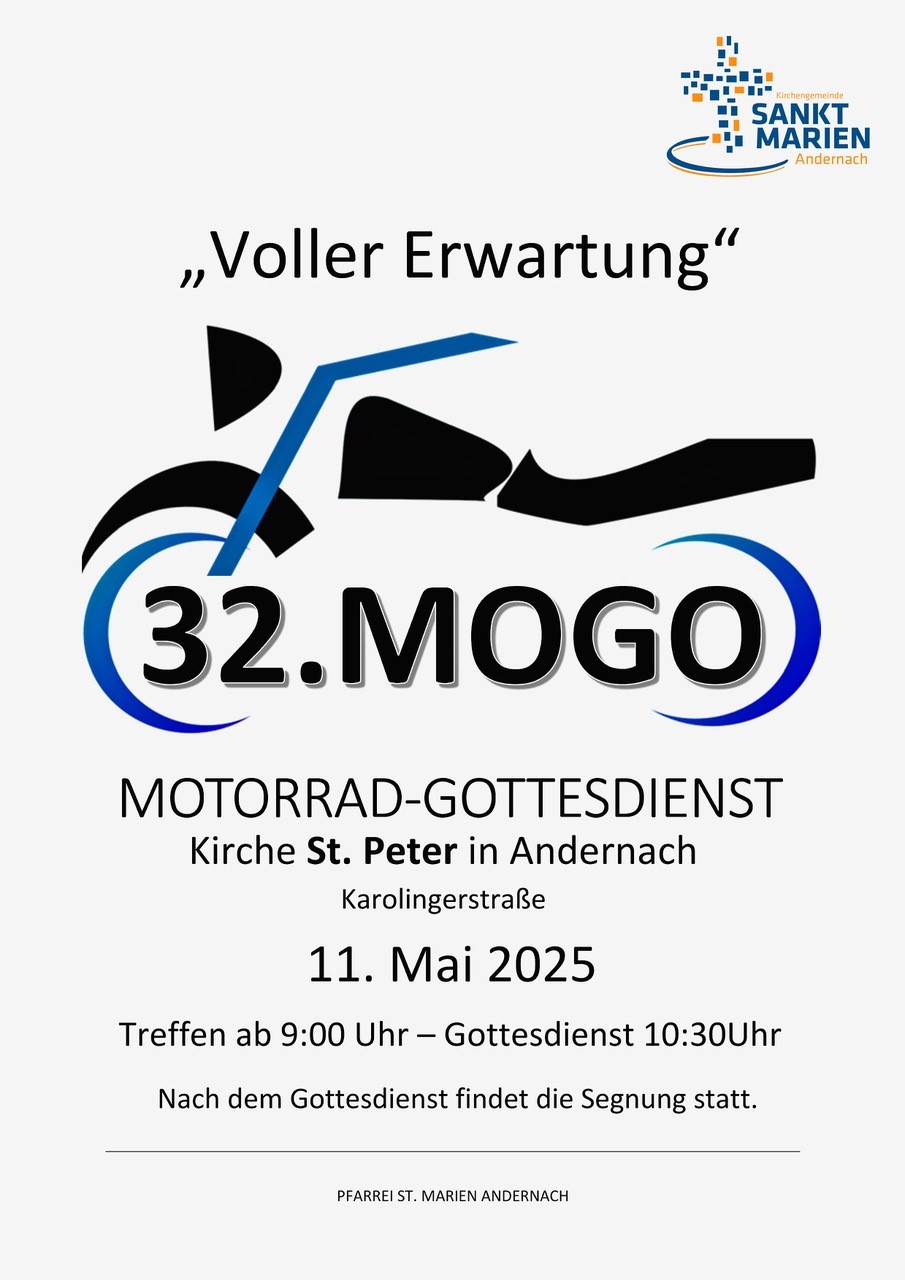 Plakat zum Motorradgottesdienst am 11.05.2025