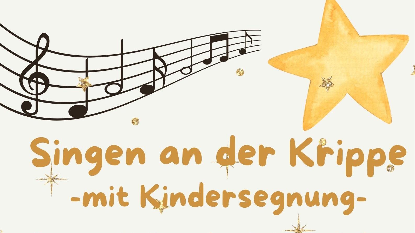 Plakat zum Singen an der Krippe