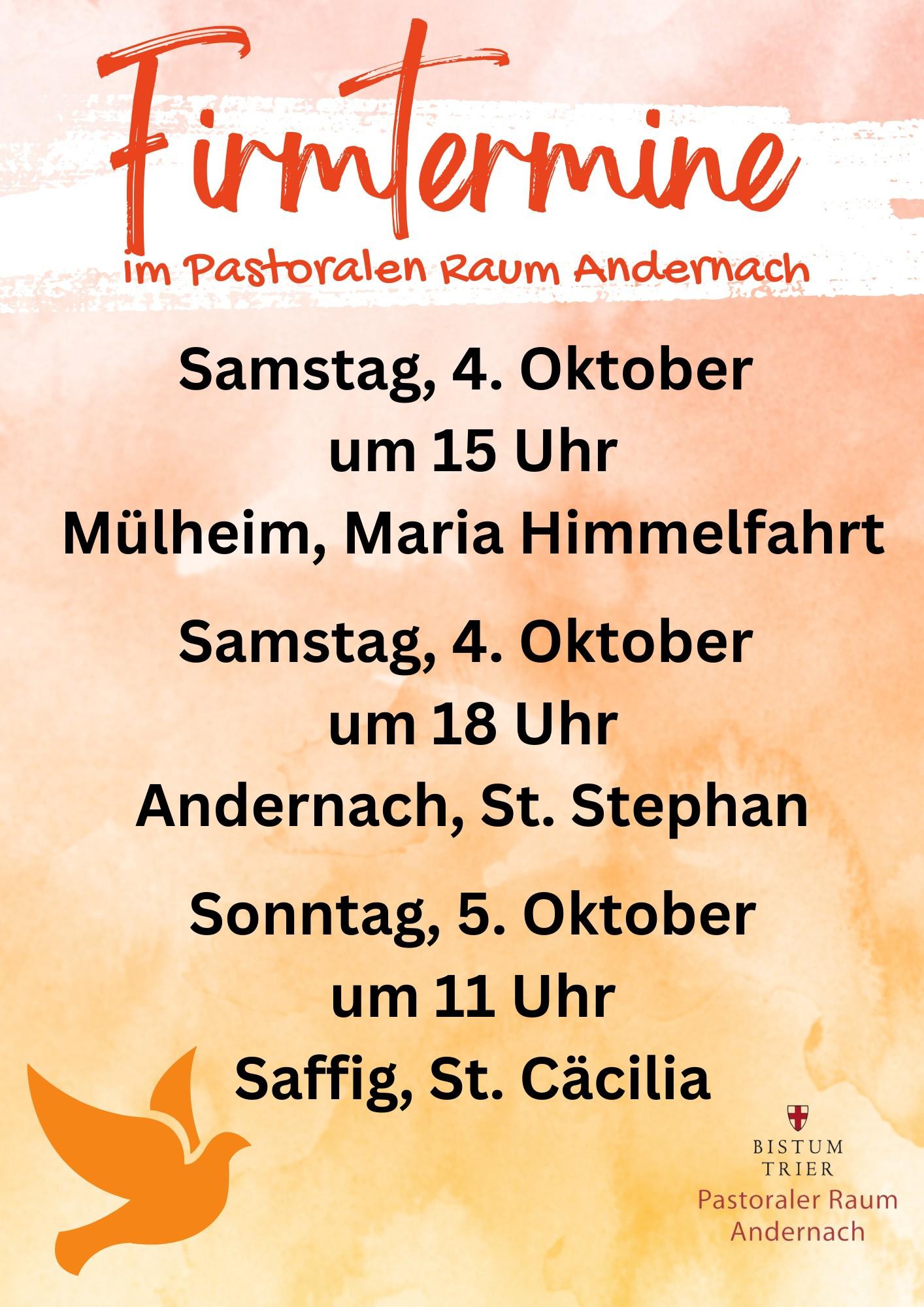 Firmungen im Pastoralen Raum Andernach 2025