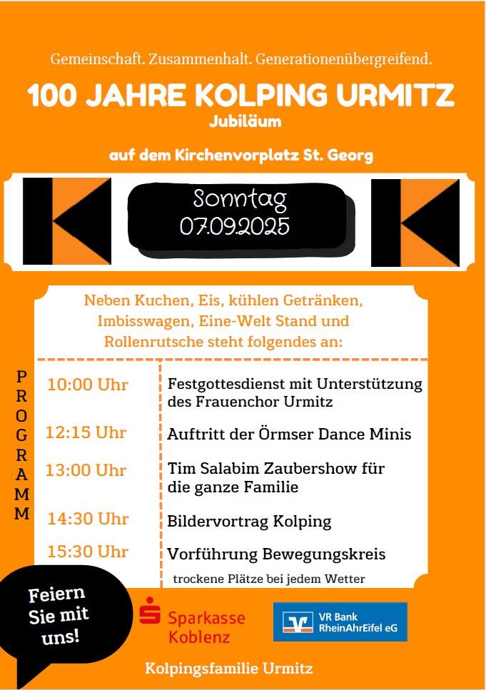 Plakat 100 Jahre Kolping Urmitz